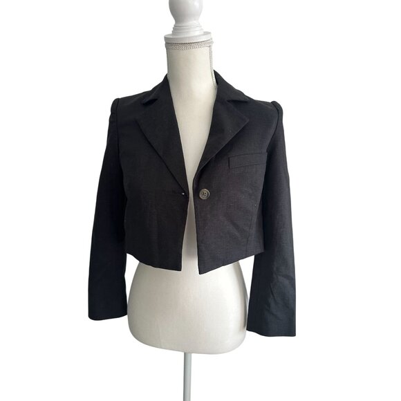 SOMETHING NAVY Black Cropped Blazer Jacket Size XXS NEW with tags - Picture 4 of 8